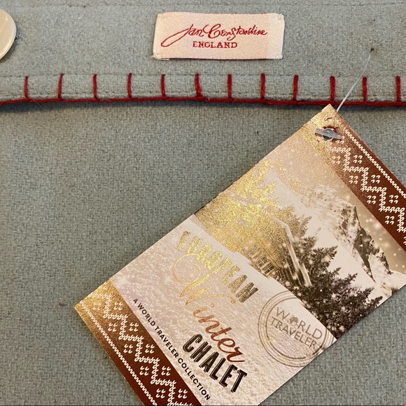 NEW Jan Constantine Hand Embroidered Felted Wool Christmas Pillow Cushion Cover - Picture 7 of 9